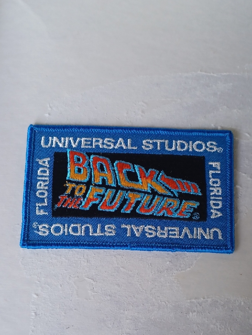 Vintage Back to the Future Universal Studios Florida Embroidered Patch - Blue